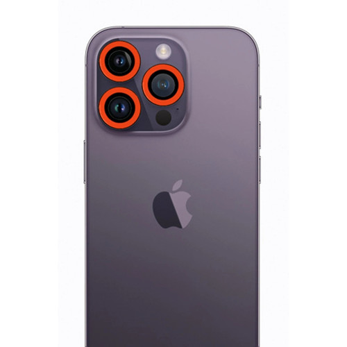 Apple İphone 12 Pro Max Neon Fosforlu Kamera Lens - Turuncu