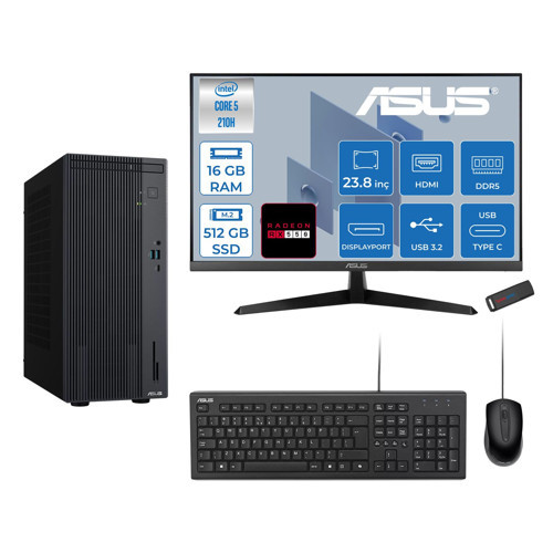 Expertcenter P500MV Intel® Core™ Ultra 5 210H 4.8ghz Aı 16GB Ddr5 512GB SSD 23.8" 120Hz 4GB/RX550 Freedos Mini Tower Masaüstü Bilgisayar D52108512B0D21F02+ZETTAUSBBELLEK
