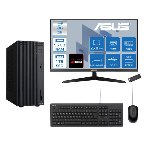 Expertcenter P500MV Intel® Core™ Ultra 5 210H 4.8ghz Aı 96GB Ddr5 1tb SSD 23.8" 120Hz 4GB/RX550 Freedos Mini Tower Masaüstü Bilgisayar D52108512B0D21F33+ZETTAUSBBELLEK