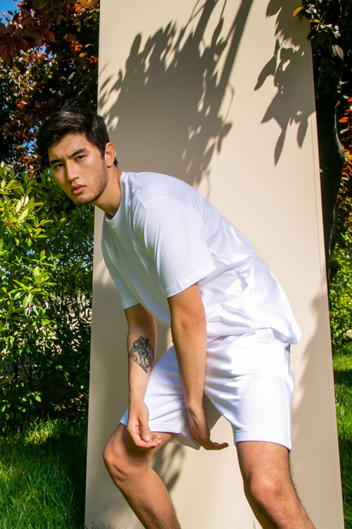 Bright White Cepli Basic Jogging Fit Şort