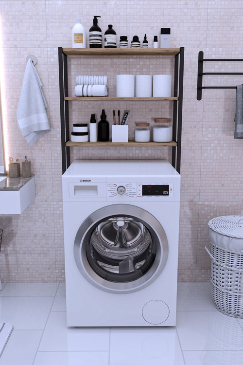 Çamaşır Makinası Üstü Düzenleyici 3 Katlı Raf 3 Raflı Banyo Düzenleyici