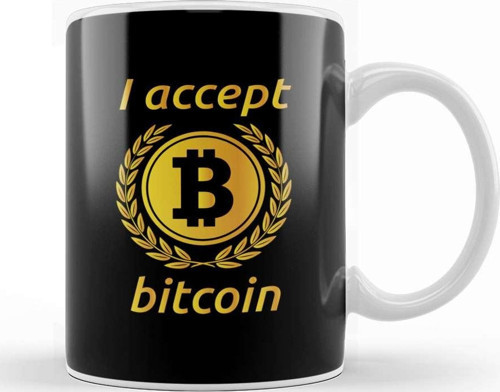 I Accept Bitcoin Kupa Bardak Porselen