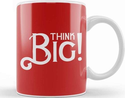 Think Big Slogan Kupa Bardak Porselen