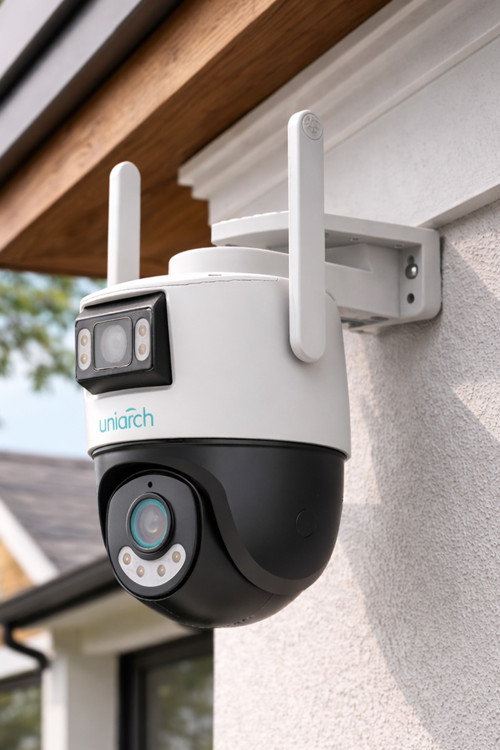 Uniarch 360 Dönebilen P2S Dış Mekan Çift Lensli Pt Wifi Kamera 6MP