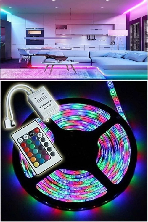 5 Metre Animasyonlu Tak Çalıştır Kumandalı Parti Şerit Led RGB