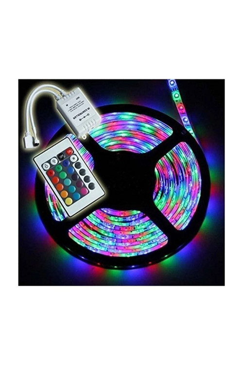 Led Animasyonlu Tak Çalıştır Kumandalı Trafolu Rgb Şerit Işık Aydınlatma 5 m