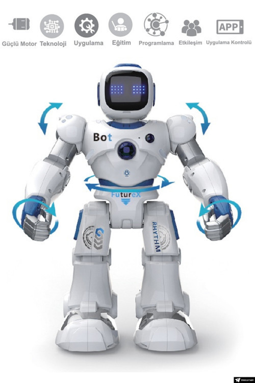 Eğlendirici Akıllı Kumandalı Şarjlı İnteraktif Akıllı Büyük Robot Müzik Hikaye Ve Eğitici Özellikler