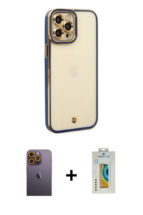 ieg™ iPhone 12 Pro Max Kılıf Çekirdek Klasik Serisi - Siyah Polymer Nano Ekran Koruyucu + Sarı Neon