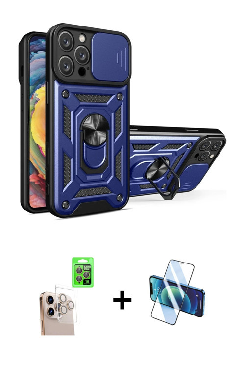 ieg™ iPhone 16 Pro Max Kılıf Ahenk Klasik - Siyah 3D Antistatik Seramik Nano Ekran Koruyucu + Natura
