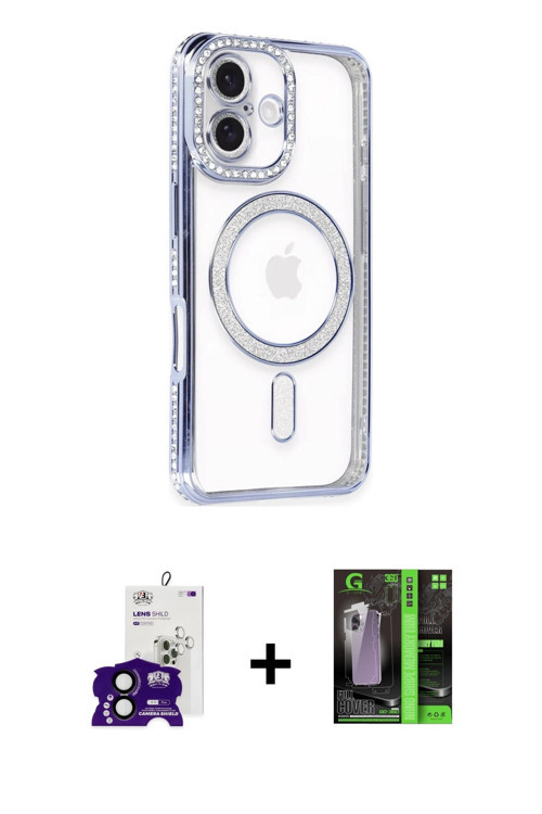 ieg™ iPhone 16 Kılıf Zirve Doku Prime - Şeffaf 360 Full Body Arka Koruyucu + Siyah Bilvis Titan Kame