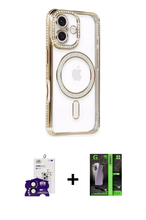 ieg™ iPhone 16 Kılıf Zirve Doku Prime - Şeffaf 360 Full Body Arka Koruyucu + Siyah Bilvis Titan Kame