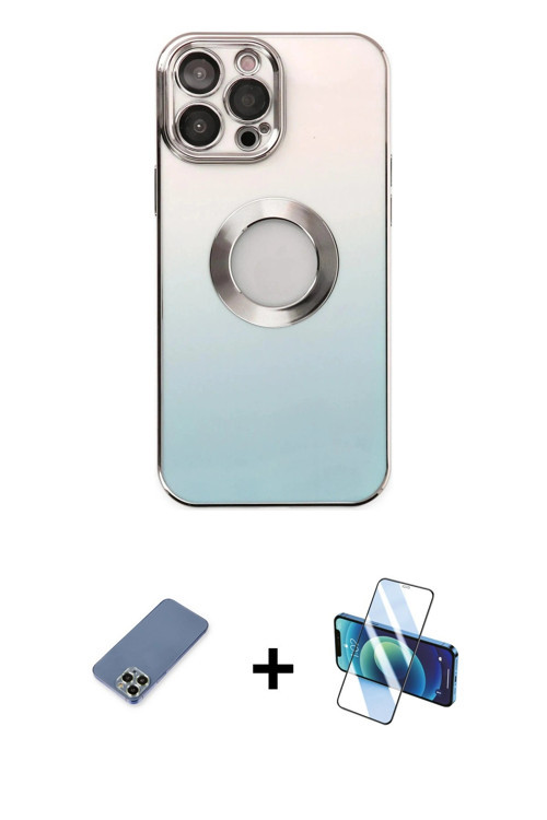 ieg™ iPhone 13 Pro Kılıf Kutup Yansıma Özel Seri - Siyah 3D Antistatik Seramik Nano Ekran Koruyucu +