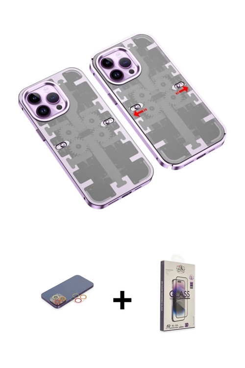 ieg™ iPhone 13 Pro Max Kılıf Ufuk Doku Prime - Siyah Bilvis 3D Cam Ekran Koruyucu + Turuncu Renkli K
