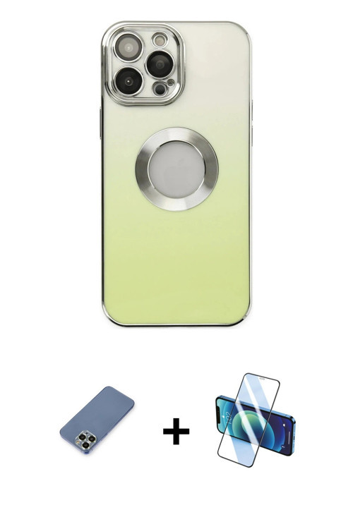 ieg™ iPhone 13 Pro Kılıf Kutup Yansıma Özel Seri - Siyah 3D Antistatik Seramik Nano Ekran Koruyucu +