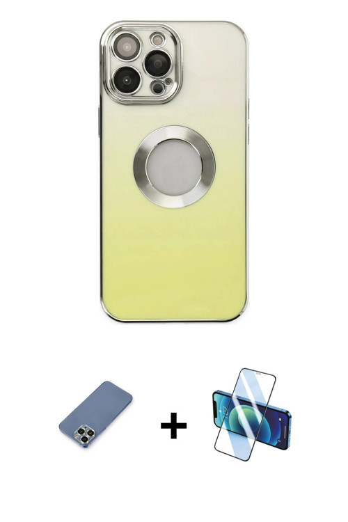 ieg™ iPhone 13 Pro Kılıf Kutup Yansıma Özel Seri - Siyah 3D Antistatik Seramik Nano Ekran Koruyucu +