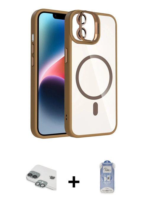 ieg™ iPhone 11 Kılıf Yadigar Asil Koleksiyonu - Siyah Joko Magic 5D Cam + Yeşil Pers Alüminyum Kamer