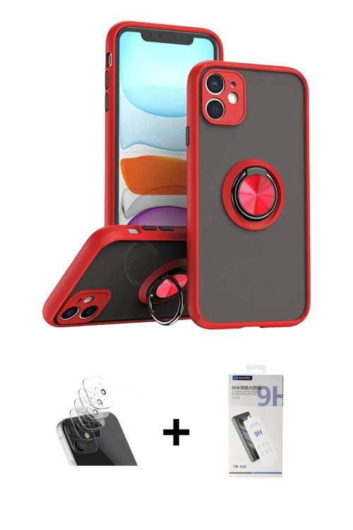 ieg™ iPhone 11 Kılıf Yörünge Çizgi - Şeffaf Uv Polymer Nano Ekran Koruyucu + Şeffaf Kamera Lens Koru