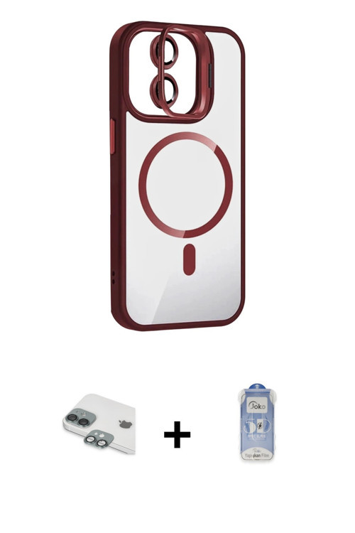 ieg™ iPhone 11 Kılıf Yadigar Asil Koleksiyonu - Siyah Joko Magic 5D Cam + Yeşil Pers Alüminyum Kamer