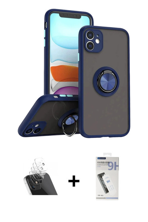 ieg™ iPhone 11 Kılıf Yörünge Çizgi - Şeffaf Uv Polymer Nano Ekran Koruyucu + Şeffaf Kamera Lens Koru