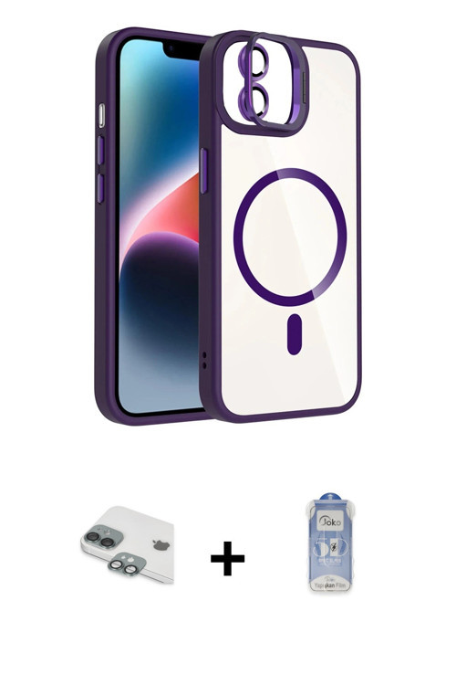 ieg™ iPhone 11 Kılıf Yadigar Asil Koleksiyonu - Siyah Joko Magic 5D Cam + Yeşil Pers Alüminyum Kamer