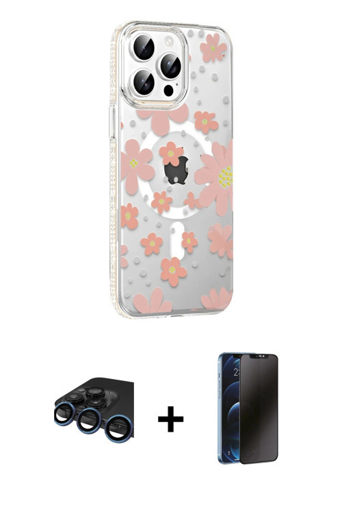 ieg™ iPhone 15 Pro Kılıf Yörünge Işık Prime - Siyah 3D Antistatik Hayalet Cam Ekran Koruyucu + Laciv