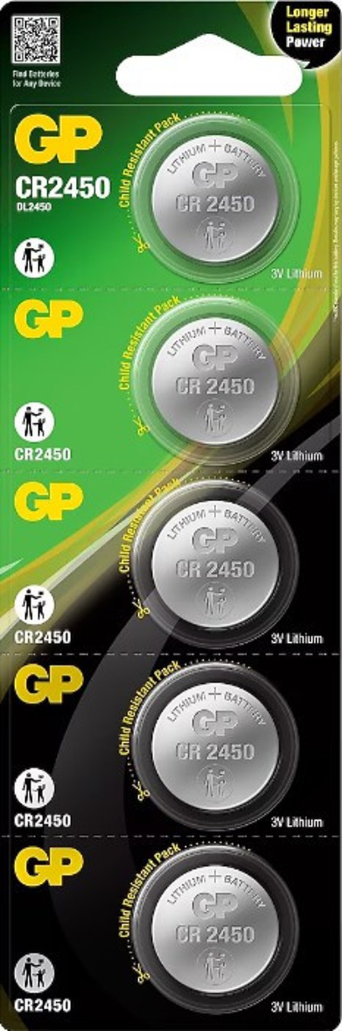 Batteries Cr2450 2450 Boy Lityum Düğme Pil, 3 Volt, 5'Li Kart
