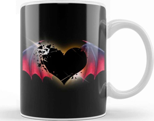 Heart Eavil Heat Kupa Bardak Porselen