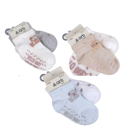 Athena 2'li Aks. Erkek Bebek Patik Çorap K48026 Karışık Renk