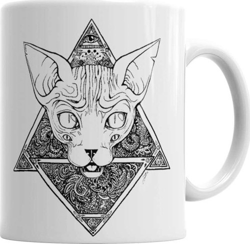 Egyptıan Cat Kupa Bardak Porselen