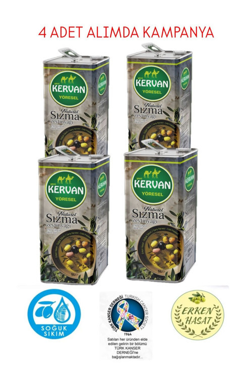 YÖRESEL 20 LT 4 ADET NATUREL SIZMA ZEYTİNYAĞI