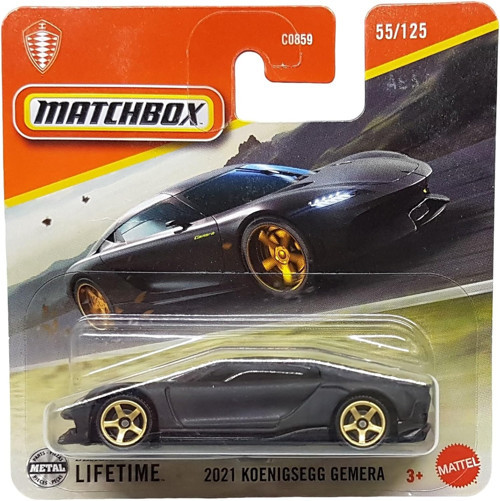 Matchbox - 2021 Koenigsegg Gemera - Mbx Road Trip 55/125 - Jbr59 - Short Card - Mat Siyah - Superfas