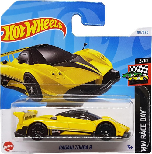 - Pagani Zonda R - Hw Race Day 3/10 - Htd82 - Short Card - Supersportwagen - Sarı - Matte