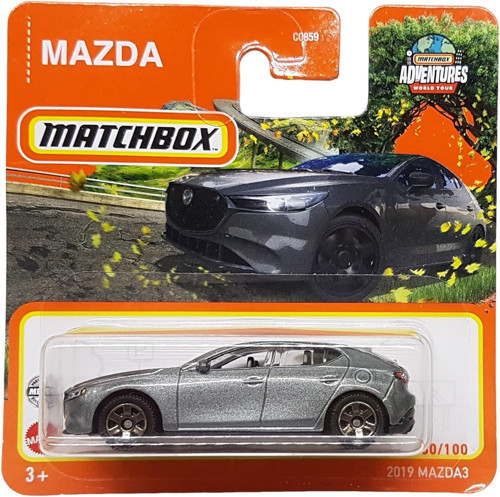 Matchbox - 2019 Mazda 3 - Mb 80/100 - Hfr87 - Kısa Kart - Gri Metalik - Adventures World Tour - Supe