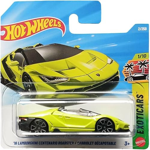 '16 Lamborghini Centenario Roadster - Neon Green - Short Card - Jjk74 (1/64)