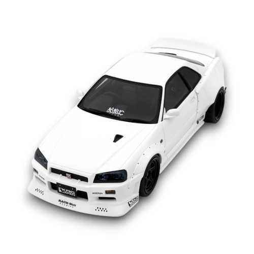 Otto Models Ot1135 1/8 Nissan Skyline Gt-R R34 Krc Body Kit Pearl White Qx1 2019