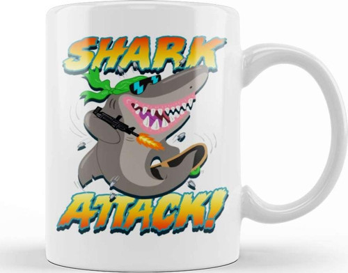 Shark Attack Kupa Bardak Porselen