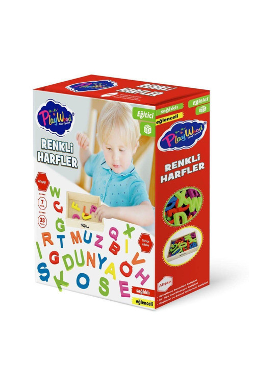 Seçtim Aldım Ahşap 7 Renk 33 Parça Renkli Harfler Eğitici Oyuncak Seti Ony-402