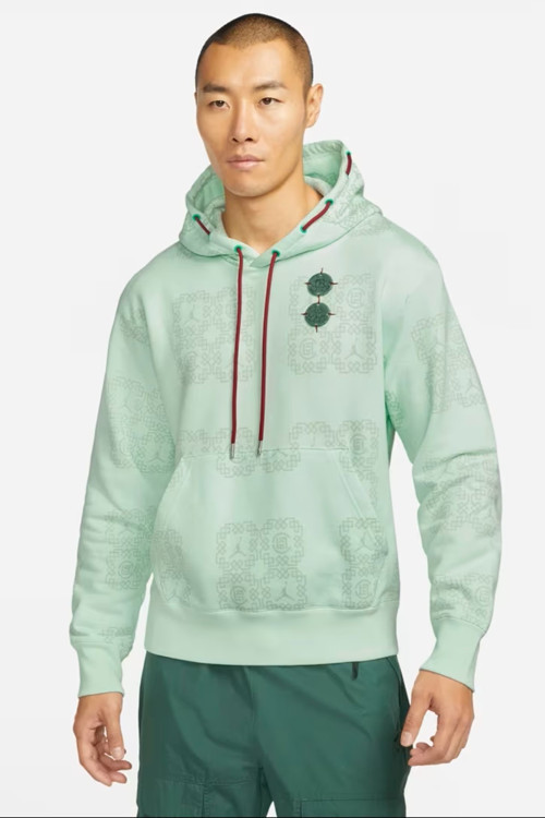 Jordan X-Clot Mens Fleece Grafik Baskılı Kapüşonlu Erkek Sweatshirt Yeşil
