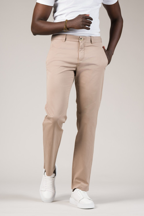 Regular Fit Pamuklu Arka Beli Lastikli Yazlık Chino Pantolon