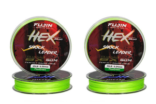 Hex Braid 8x 50mt Fluo Green PE İP Shock Leader