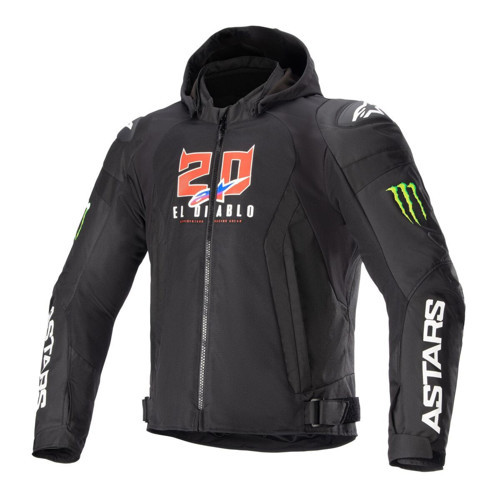 FQ20 Zaca Air Monster Korumalı Motosiklet Montu Siyah Beyaz