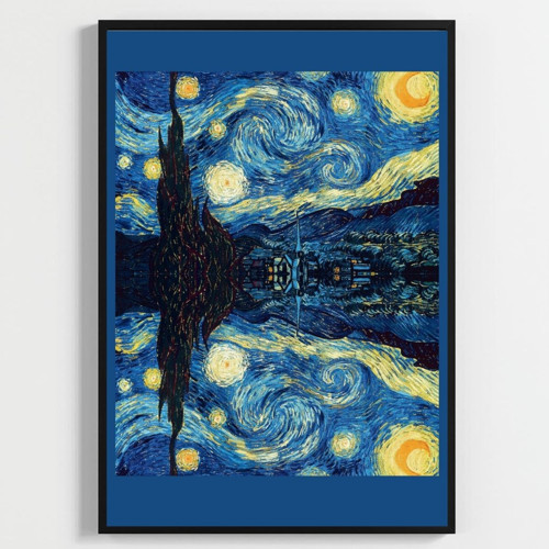 Yıldızlı Gece Duvar Posteri-Klasik Sanat Estetik Dekoratif A2 Çerçevesiz