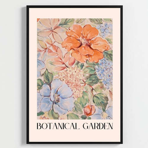Doğa Temalı Botanical Garden Duvar Posteri-Modern Dekoratif A2 Çerçevesiz