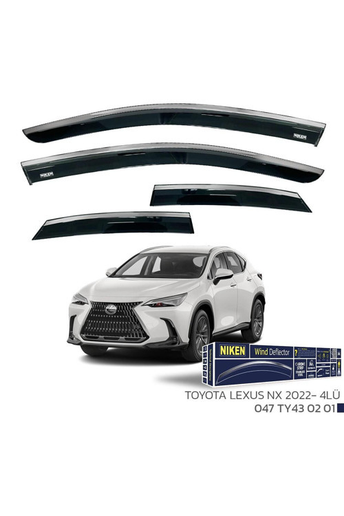 Toyota Lexus NX 2022 Sonrası - Kromlu Cam Rüzgarlığı 4Lü Parça