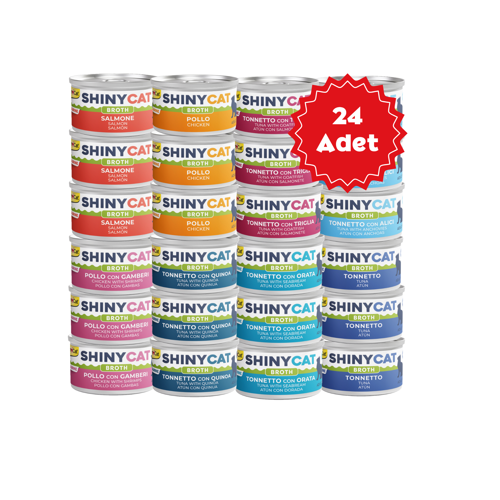 Shinycat Broth Sos içinde Karışık Kedi Konserve Mama 70grX24 Adet