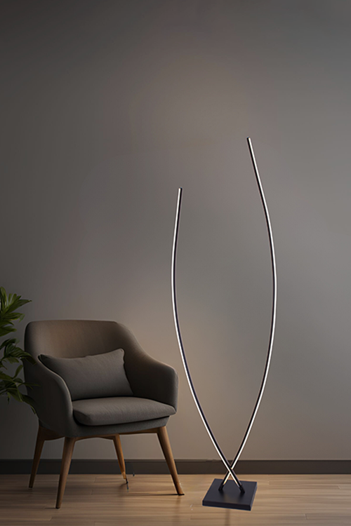 3 Renk U Model LED Avize Modern Düz Lamba, Yerden Aydınlatmalı, Enerji Tasarruflu Tavan Lambası