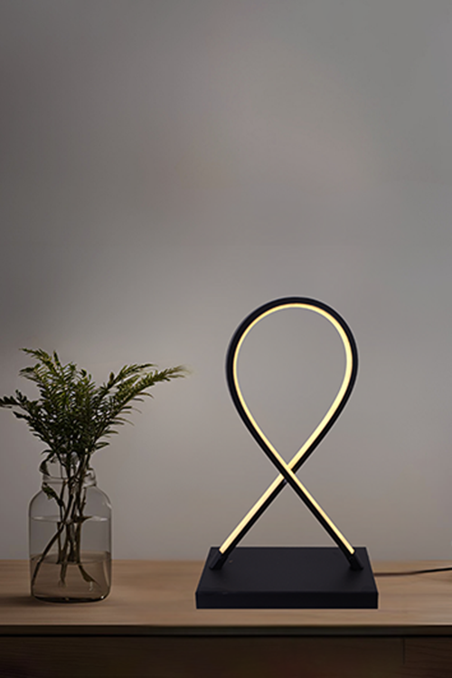 3 Renk Loop Masa Lambası LED Modern Siyah Loop Tasarım Dekoratif Aydınlatma