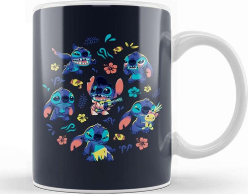 Cute Stitch Pattern Kupa Bardak Porselen