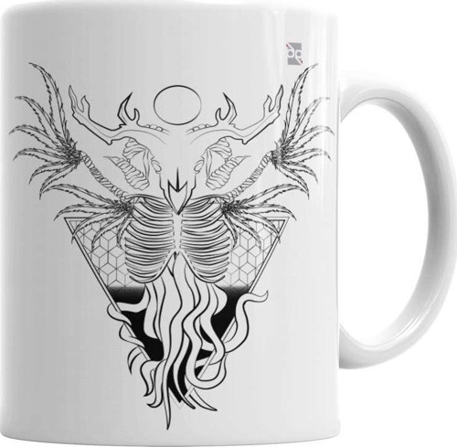 Skull Devil Branca Kupa Bardak Porselen