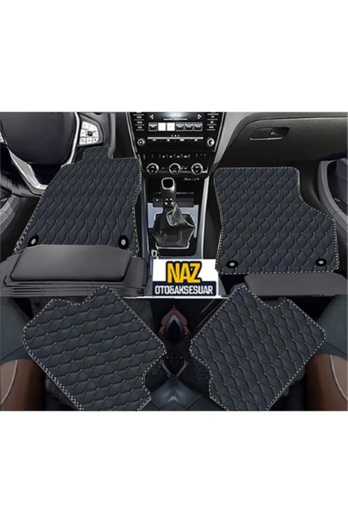 BMW 2 SERİSİ F22 2014 - 2021 Uyumlu Siyah Dikişli Siyah Deri Paspas